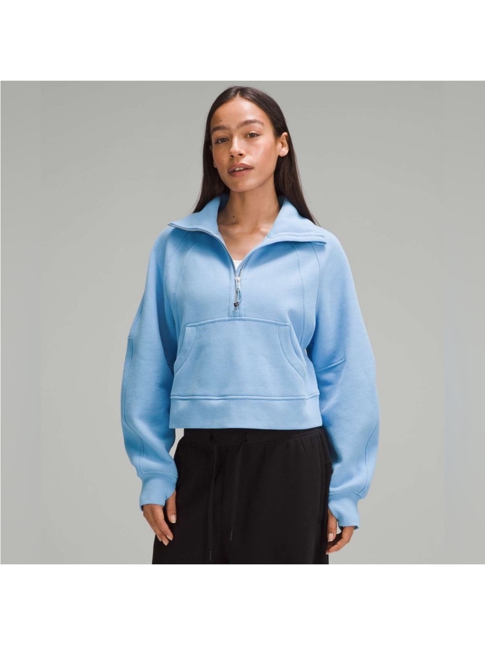 Lululemon Scuba Blue Quarter-Zip funnel neck Pullover Sweatshirt size XS/S